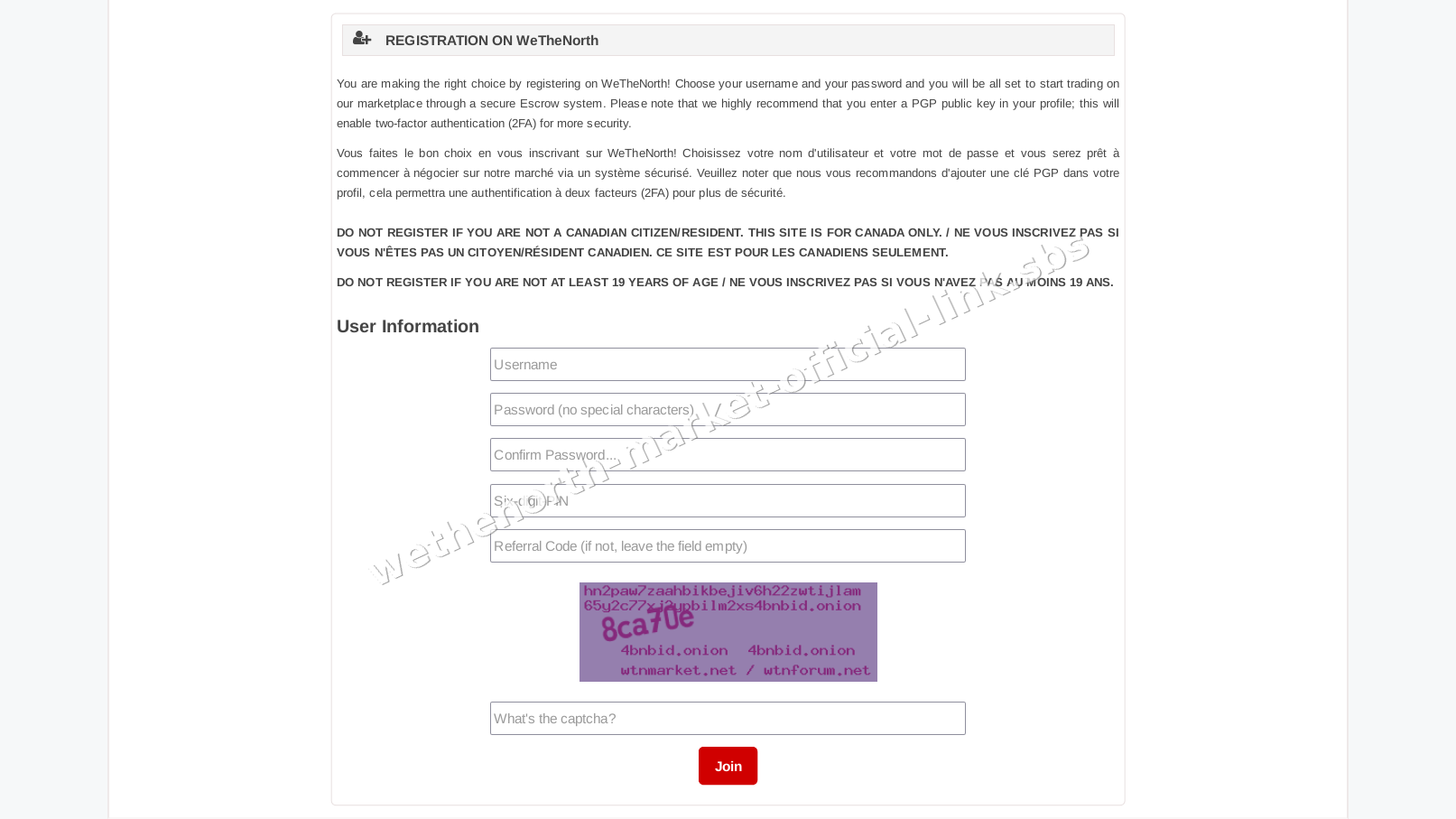 Wethenorth Market Official Link interface — view 3
